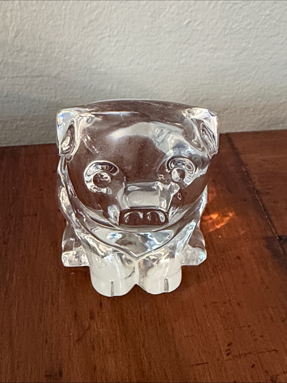 Waterford Crystal Clear Glass Pig Figurine Sculpture Stamped Seahorse